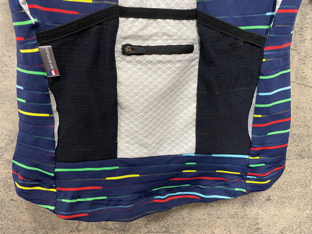 JM330 カフェドシクリステ CAFE DU CYCLISTE 半袖 サイクルジャージ XSサイズ 紺ベース