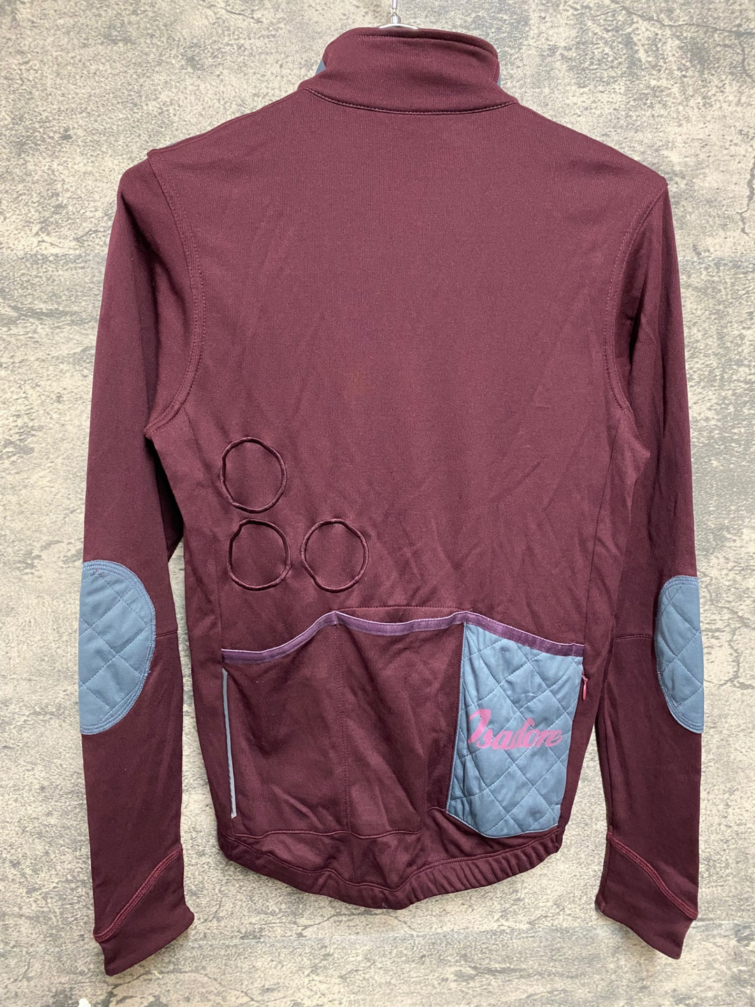 KL404 イザドア Isadore Signature Shield Long Sleeve Jersey 長袖 サイクルジャージ バーガンディー XS ほつれ