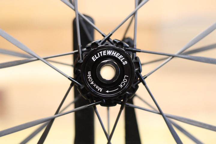 エリートホイールズ ELITE WHEELS ドライブ ヘリックス DRIVE HELIX 46D CS カーボン チューブレスレディ ホイールセット シマノ 12/11S 【立川店】