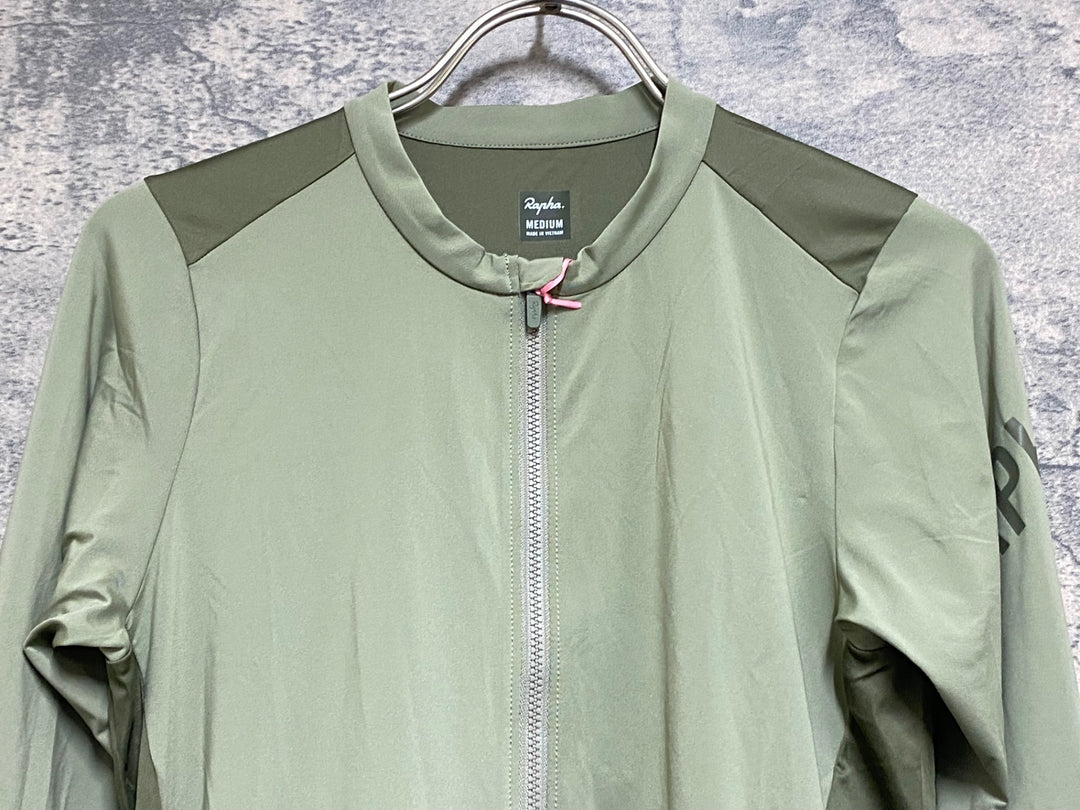 KM146 ラファ Rapha PRO TEAM LONG SLEEVE LIGHTWEIGHT JERSEY 長袖 サイクルジャージ カーキ M