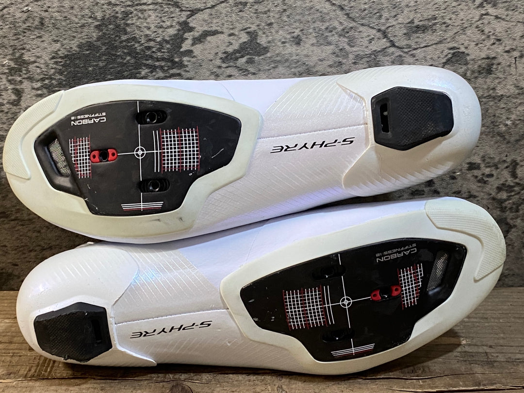 JY609 シマノ SHIMANO S-PHYRE RC9 SHRC903M W01 E ビンディングシューズ 3穴 BOA Li2 白 EU41