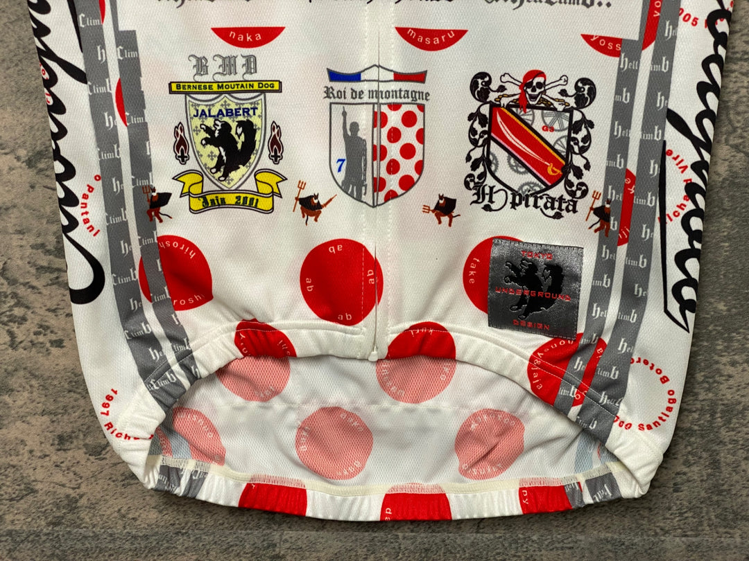 JT532 パールイズミ PEARL iZUMi 半袖 サイクルジャージ 白 赤 水玉模様 M