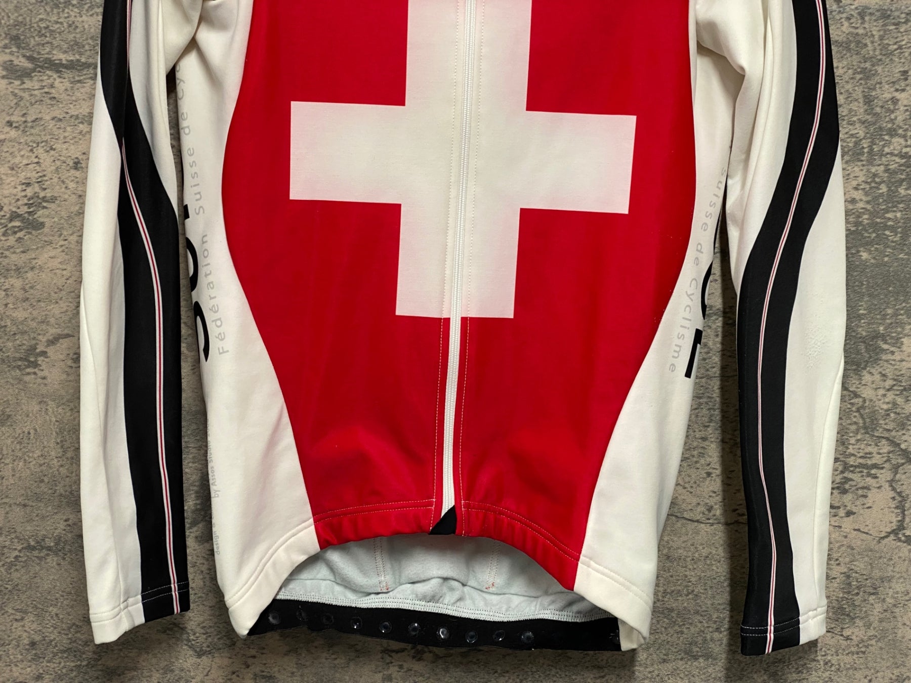 JV205 アソス ASSOS 長袖 サイクルジャージ 白 赤 XS 裏起毛 – BICI