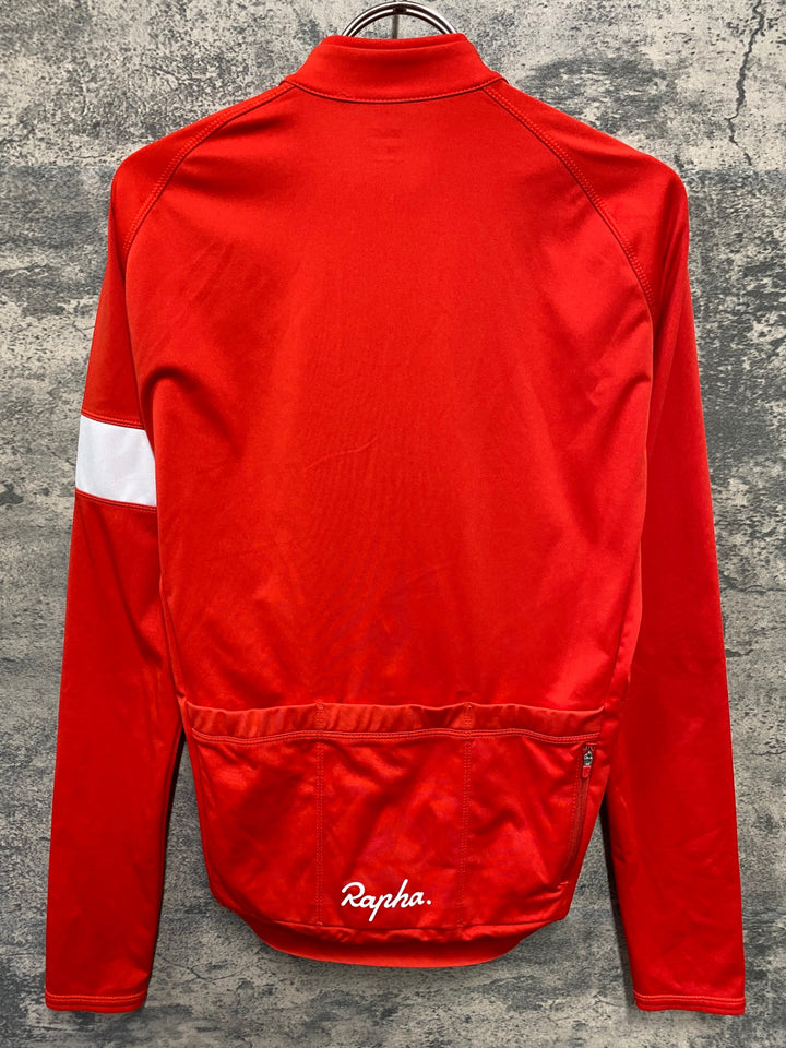 KB869 ラファ Rapha CORE LONG SLEEVE JERSEY 長袖 サイクルジャージ 赤 S 裏起毛