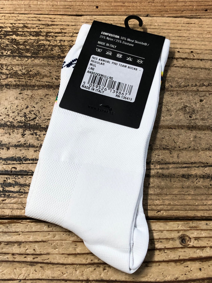 KD256 ラファ Rapha ANNUAL PRO TEAM SOCKS REGULAR サイクルソックス 白 L