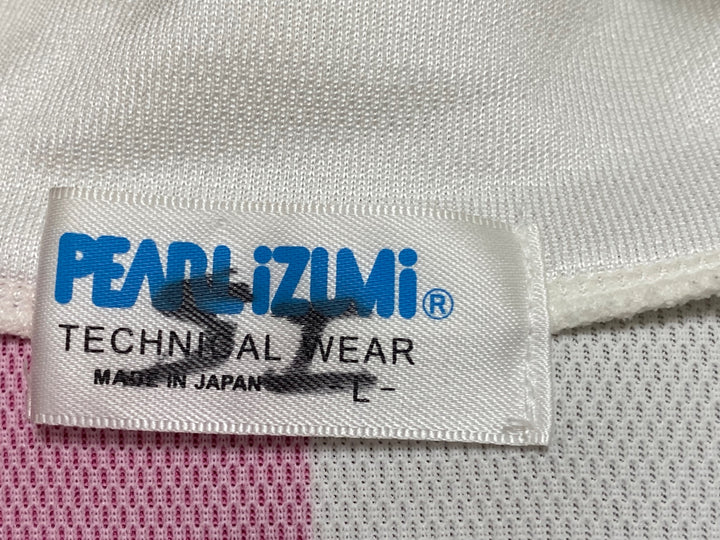 KE529 パールイズミ PEARL iZUMi 半袖 サイクルジャージ 白 赤 L ※ペン跡