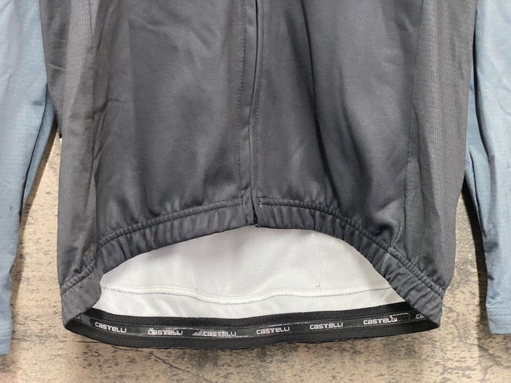 KD433 カステリ CASTELLI 長袖 サイクルジャージ グレー M 裏起毛 ※スレあり