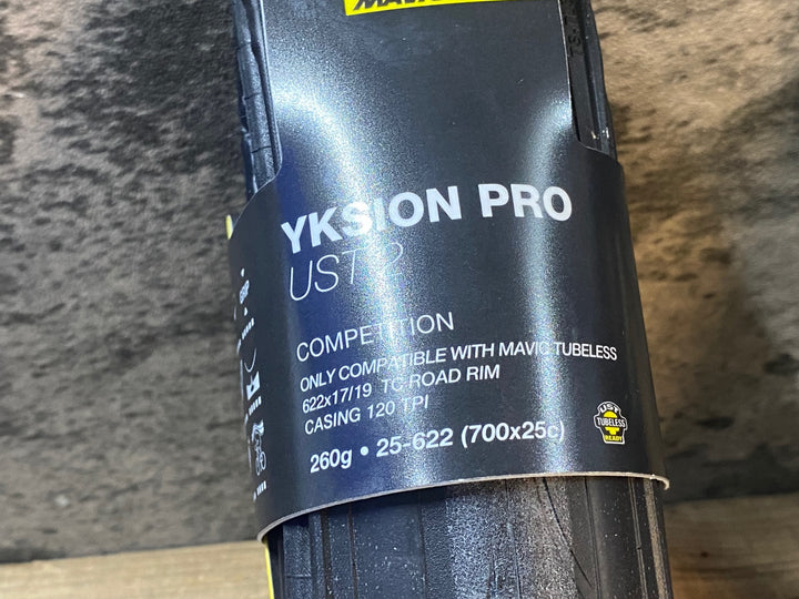 JU891 マビック MAVIC YKSION PRO UST 2 チューブレスレディ タイヤ 黒 700x25C 2本セット 未使用