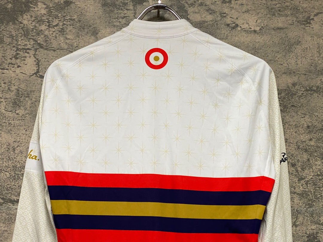 KN956 ラファ Rapha L/S CORE JERSEY WIGGINS 長袖 サイクルジャージ 白 S 裏起毛