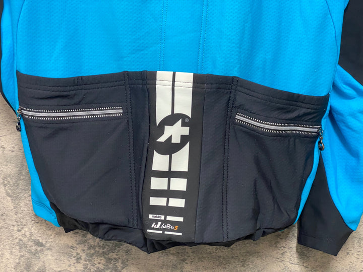 JH083 アソス assos iJ.haBu5 長袖 サイクルジャケット 黒 青 L 裏起毛