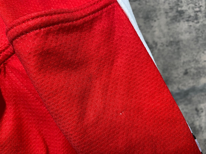 JI330 カステリ CASTELLI 長袖 サイクルジャージ 白 赤 S 裏起毛