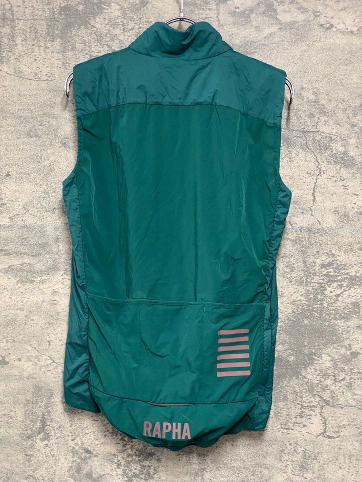 JD883 ラファ Rapha PRO TEAM INSULATED GILET ジレ サイクルベスト 緑 S 裏起毛