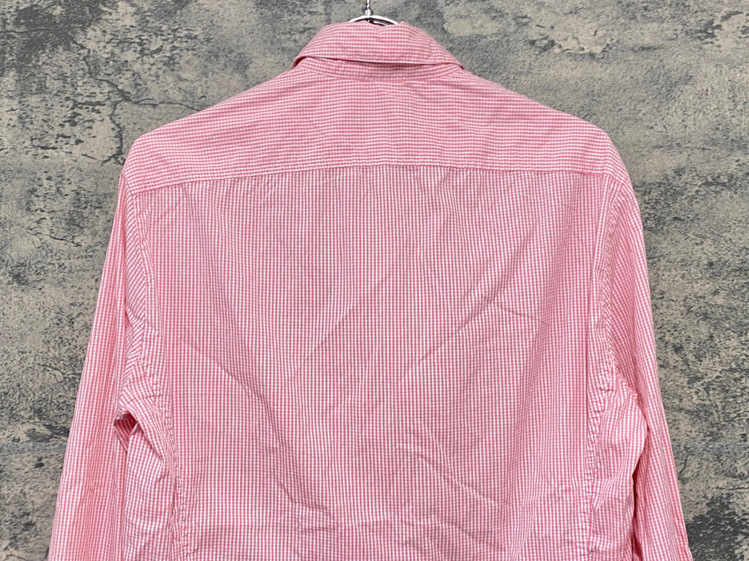 KI178 ラファ Rapha GINGHAM LONG SLEEVE SHIRT 長袖 シャツ ピンク チェック柄 S