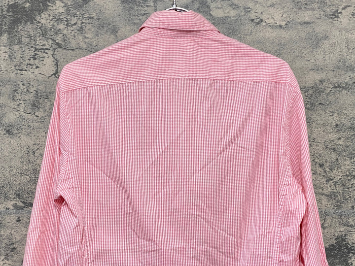 KI178 ラファ Rapha GINGHAM LONG SLEEVE SHIRT 長袖 シャツ ピンク チェック柄 S