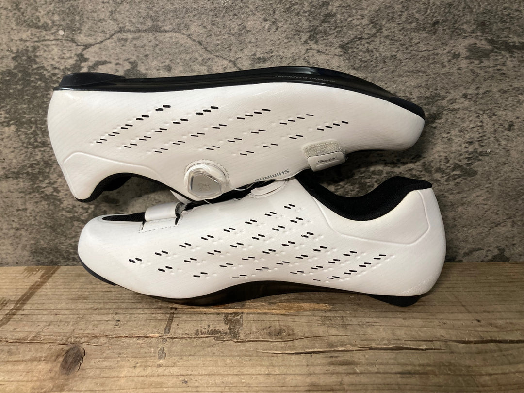 JV657 シマノ SHIMANO RP5 SH-PR501-S W ビンディングシューズ 白 EU43 ※汚れ