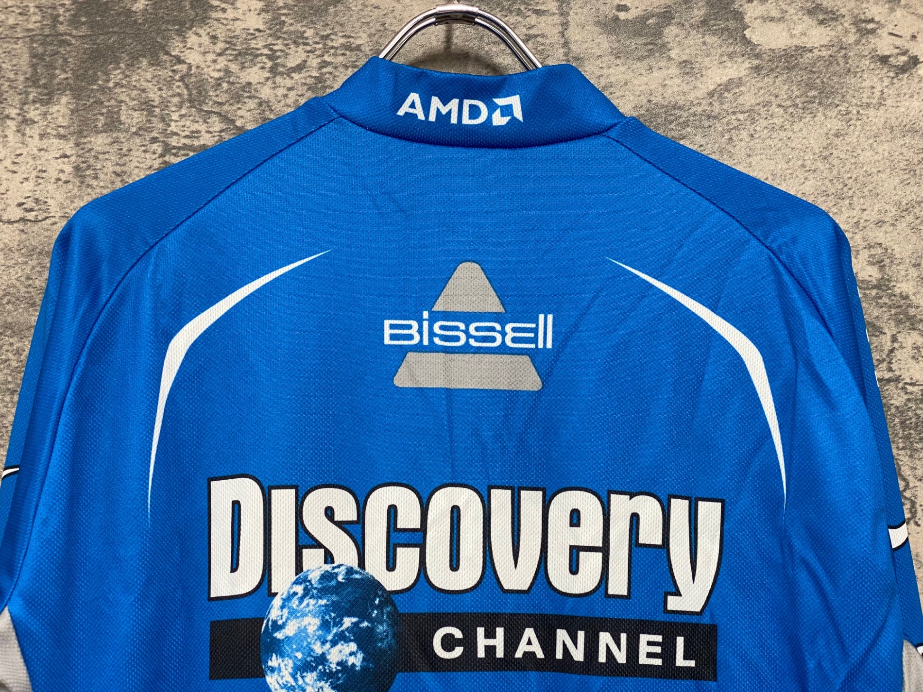 JU911 ナイキ NIKE 長袖 サイクルジャージ 青 L DISCOVERY CHANNEL