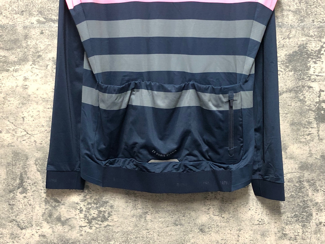 KN767 ラファ Rapha RCC PRO TEAM LONG SLEEVE JERSEY 長袖 サイクルジャージ 紺 L
