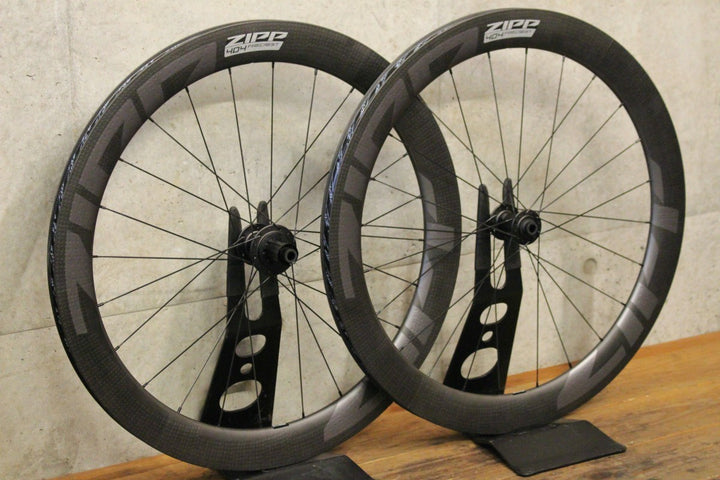 未使用品 ジップ ZIPP 404 ファイヤークレストディスク Firecrest Tubeless Disc シマノ 12/11S カーボン フックレス チューブレス ホイールセット 23C 【福岡店】
