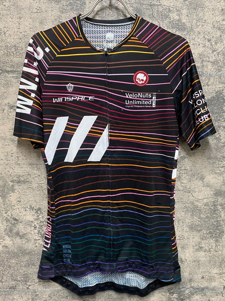 JR984 ベロナツ VeloNuts 半袖 サイクルジャージ 黒ピンク 2XL