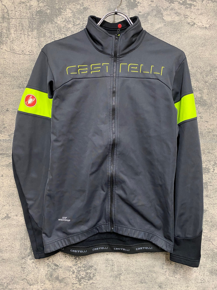 KE087 カステリ CASTELLI 長袖 サイクルジャケット GORE WINDSTOPPER 黒 S 裏起毛