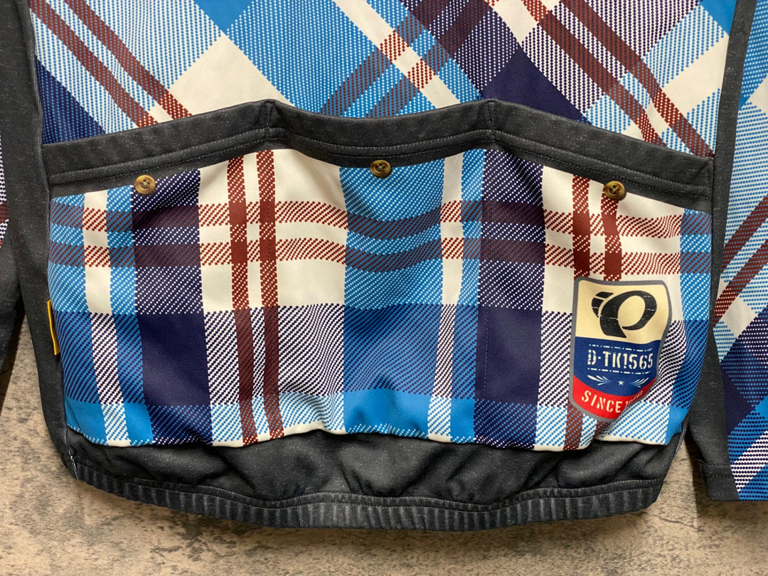 KE186 パールイズミ PEARL iZUMi 長袖 サイクルジャージ 白青赤 L 裏起毛