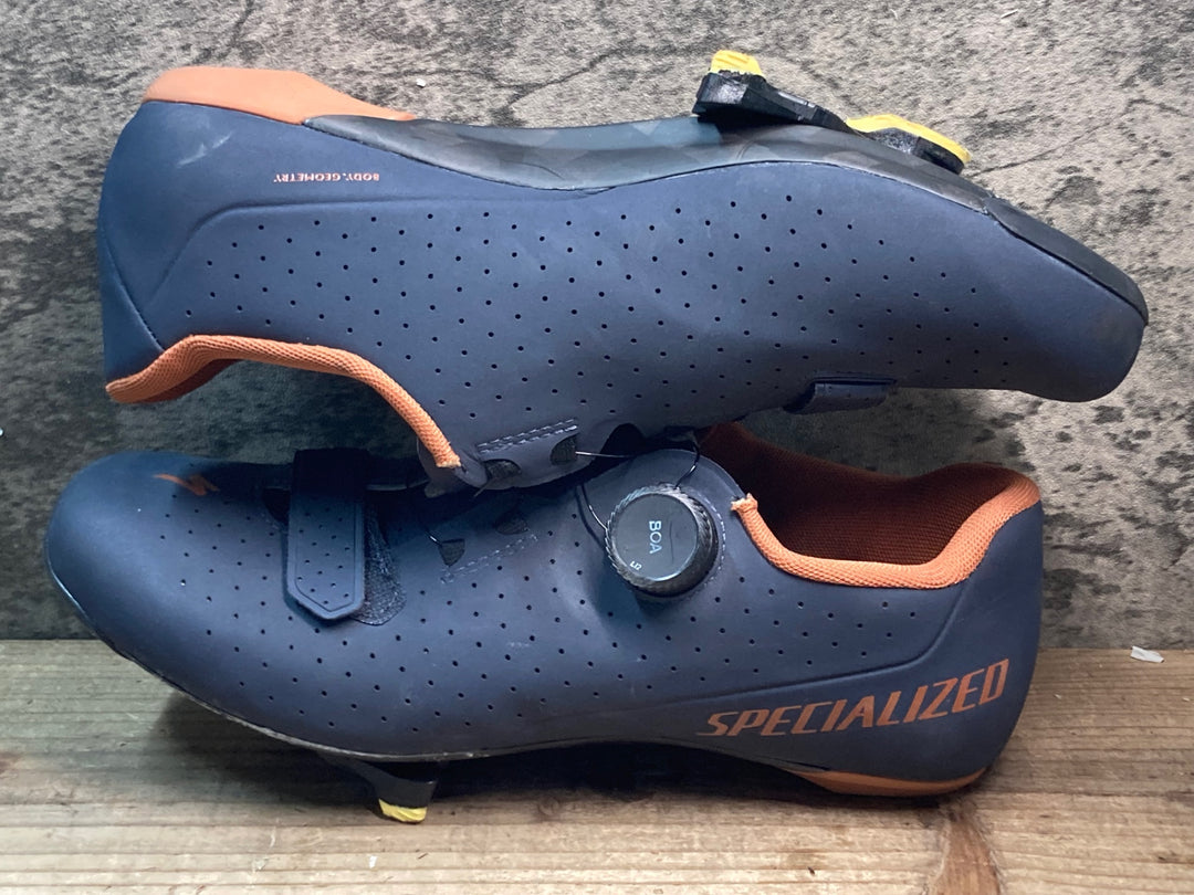 JT130 スペシャライズド SPECIALIZED TORCH 2.0 ビンディングシューズ 3穴 ネイビー オレンジ EU42