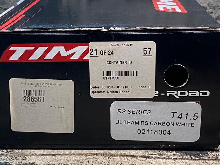 JR517 タイム TIME ULTEAM RS CARBON ビンディングシューズ 白 EU41.5