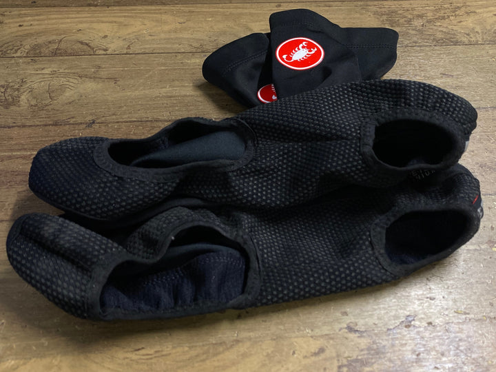 JZ272 カステリ CASTELLI ロッソコルサ ROSSO CORSA perfetto シューズウォーマー 黒 XL GORE-TEX