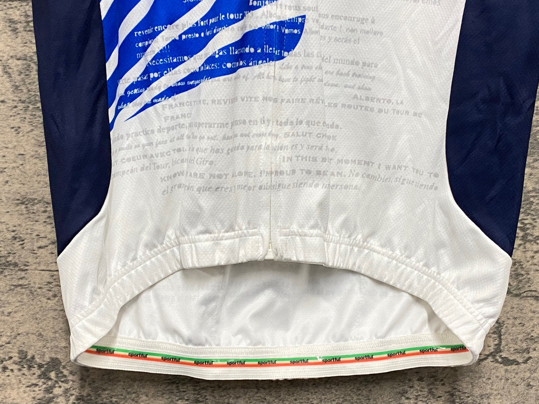 KJ816 スポーツフル sportful 半袖 サイクルジャージ 青 白 M ALBERTO CONTADOR