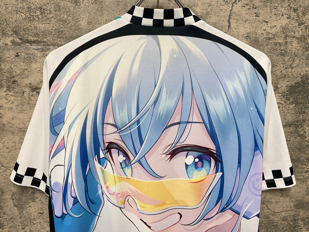 KA074 アウローラ AURORA 半袖 サイクルジャージ 白 青 XL RACING MIKU 2021Ver. 初音ミク 痛ジャージ