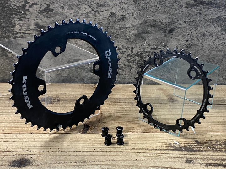 JZ312 ローター ROTOR QRINGS 楕円 チェーンリングセット 48/35T BCD107
