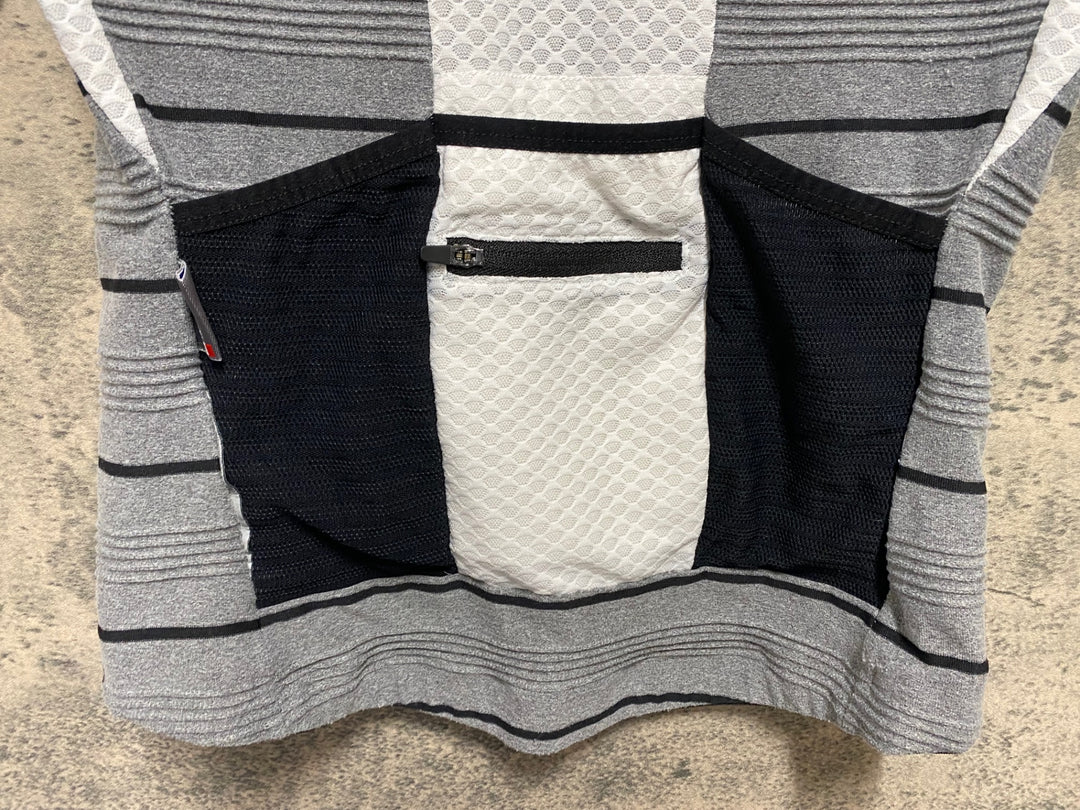 KS044 カフェドシクリステ CAFE DU CYCLISTE FRANCINE Man 半袖 サイクルジャージ グレー ボーダー S