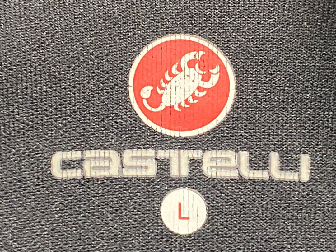 JT665 カステリ CASTELLI ロッソコルサ ROSSO CORSA 長袖 サイクルジャージ 黒 L 裏起毛 GORE WINDSTOPPER