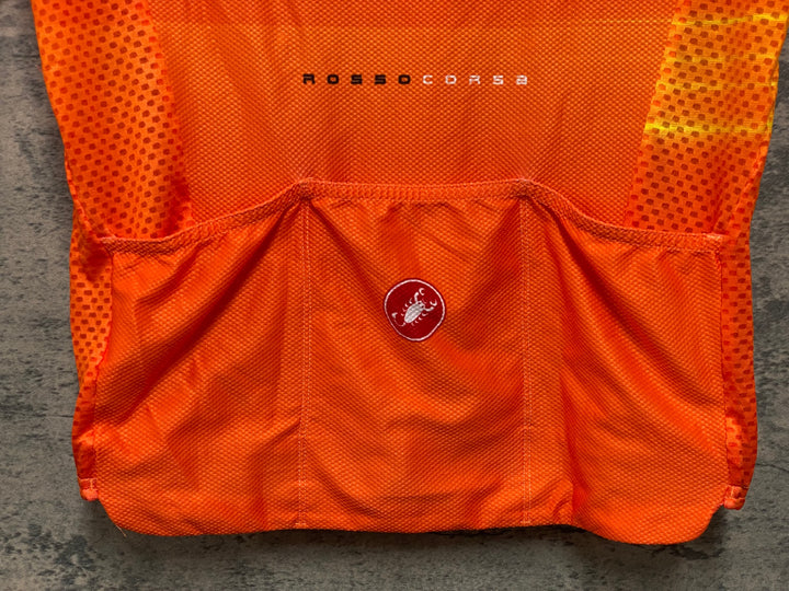 KE512 カステリ CASTELLI ROSSO CORSA 半袖 サイクルジャージ オレンジ L