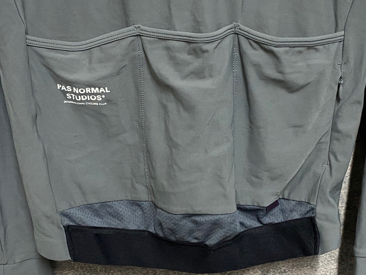 KA561 パスノーマルスタジオ PAS NORMAL STUDIOS MEN'S PAS LONG SLEEVE JERSEY 長袖 サイクルジャージ グレー L ※擦れ
