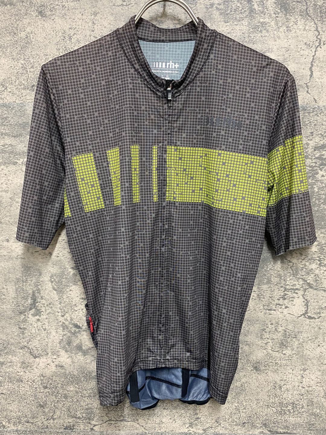 JY353 rh+ 半袖 サイクルジャージ M グレー/イエロー
