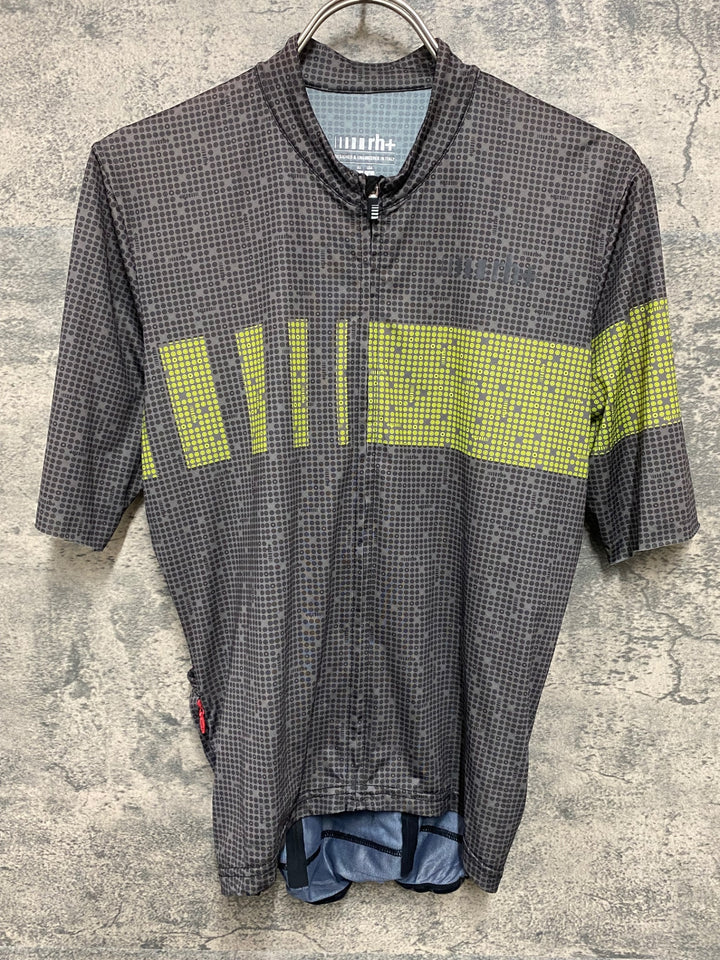 JY353 rh+ 半袖 サイクルジャージ M グレー/イエロー