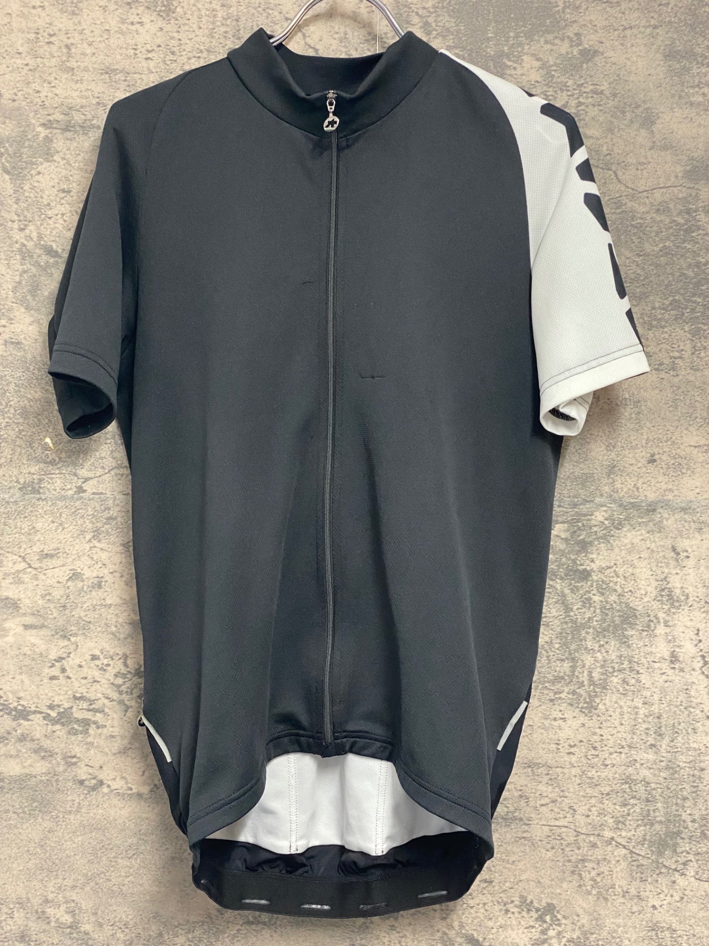 JW291 アソス ASSOS S5.MILLE 半袖 サイクルジャージ 白/黒 L ※ほつれ