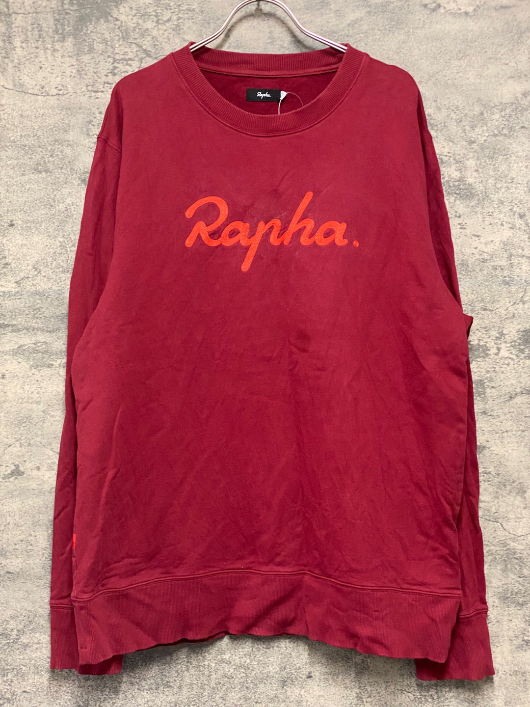 KG225 ラファ Rapha LONG SWEATSHIRT 長袖 スウェット トレーナー 赤 XXL