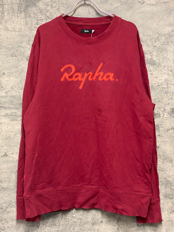 KG225 ラファ Rapha LONG SWEATSHIRT 長袖 スウェット トレーナー 赤 XXL