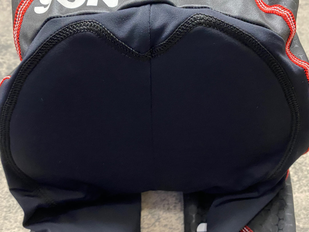 KL656 スポーツフル sportful 半袖 サイクルジャージ ビブショーツセット 白 赤 M SAXO BANK