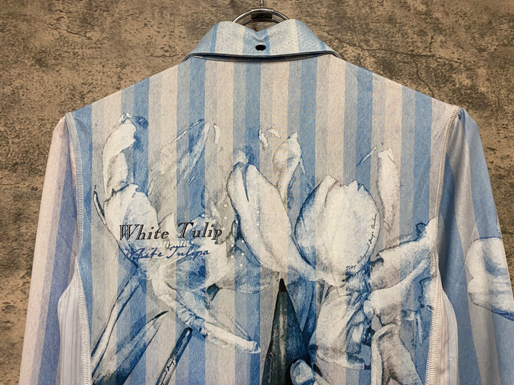 JT781 パンダーニ PANDANI 長袖 サイクルジャージ 白 水色 M