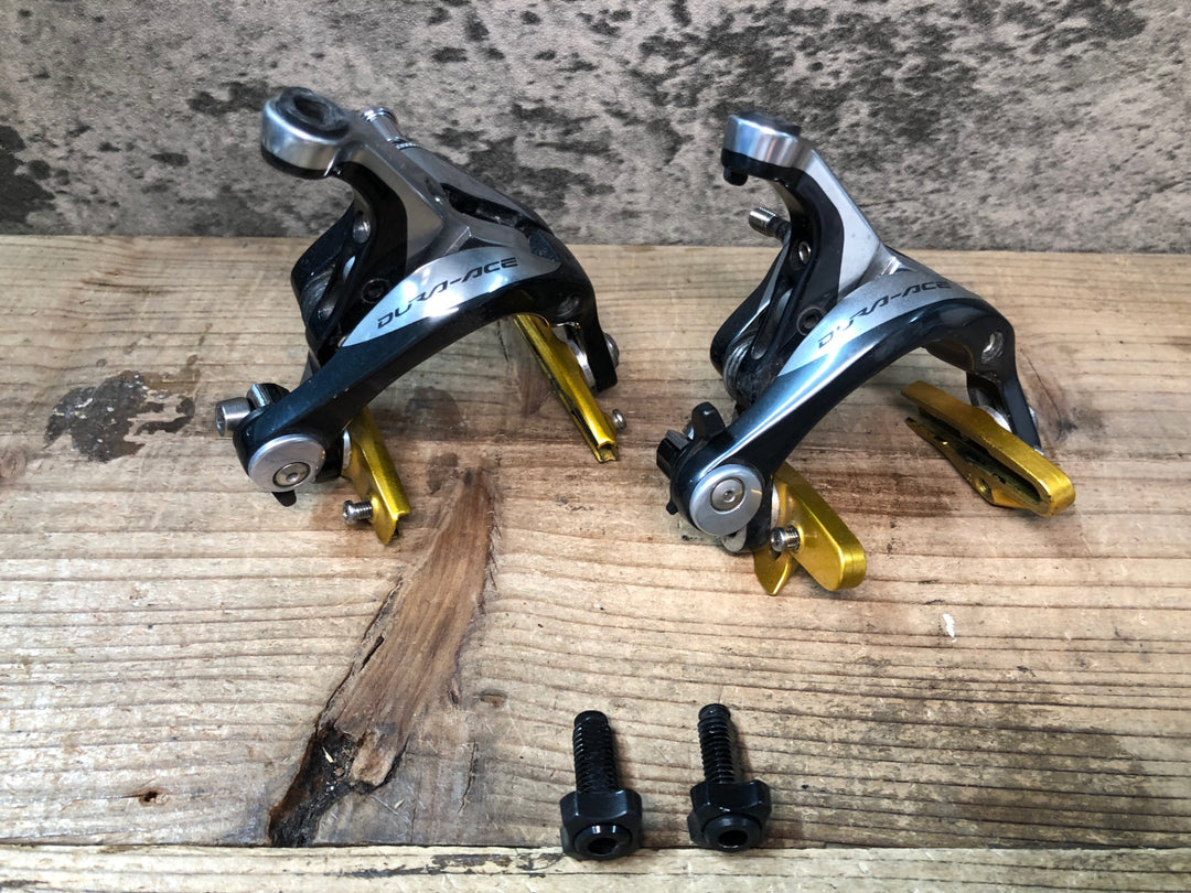 JA286 シマノ SHIMANO デュラエース DURA-ACE BR-9000 キャリパーブレーキ 前後セット ※ブレーキシュー非純正、固定ナット欠品