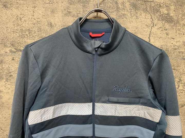 JT082 ラファ Rapha BREVET LONG SLEEVE JERSEY 長袖 サイクルジャージ 青 S