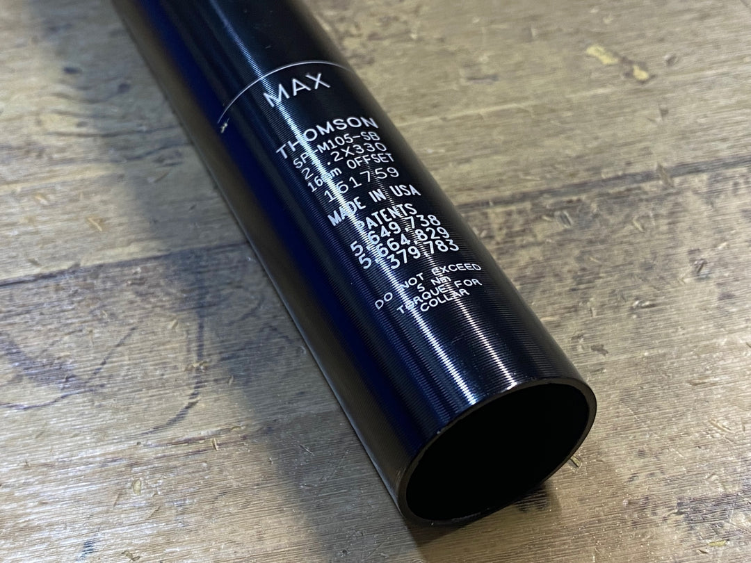 JU819 トムソン THOMSON マスターピース Masterpiece アルミ シートポスト Φ27.2 330mm 16㎜オフセット 黒