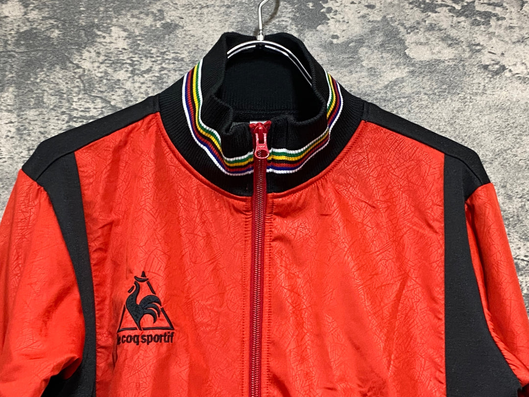 KH251 ルコックスポルティフ le coq sportif 長袖サイクルジャケット 赤黒 L
