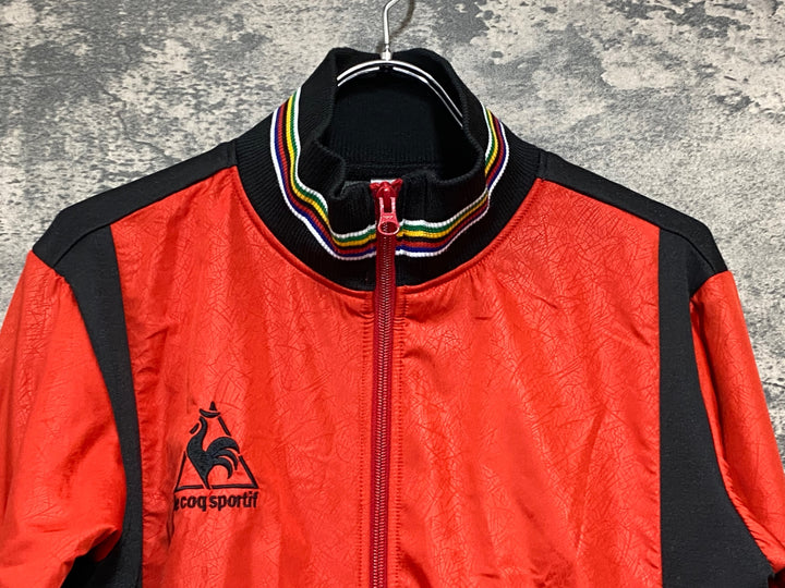 KH251 ルコックスポルティフ le coq sportif 長袖サイクルジャケット 赤黒 L