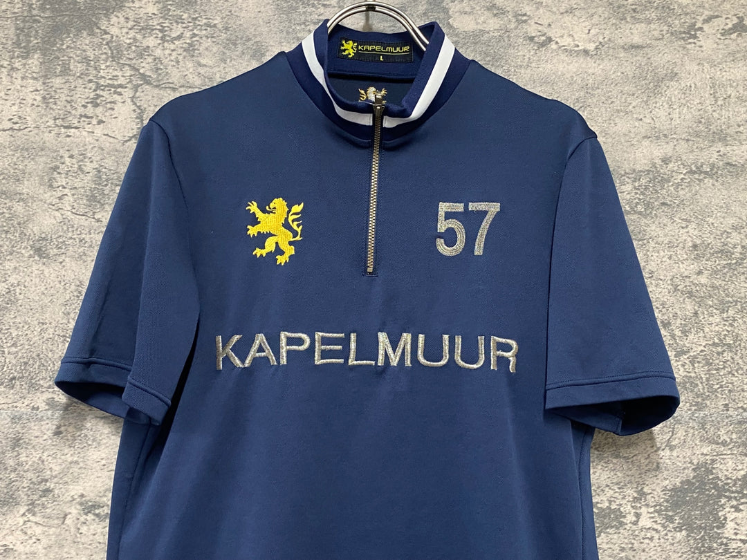 KF527 カペルミュール KAPELMUUR 半袖 サイクルジャージ 紺 L ハーフジップ