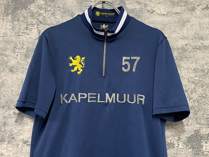KF527 カペルミュール KAPELMUUR 半袖 サイクルジャージ 紺 L ハーフジップ