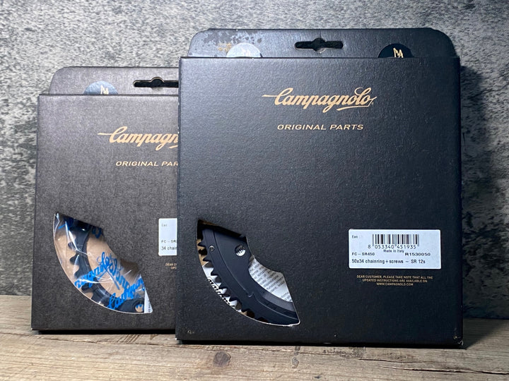 JJ334 カンパニョーロ CAMPAGNOLO SUPER RECORD チェーンリング Chainring + screws 50/34T セット